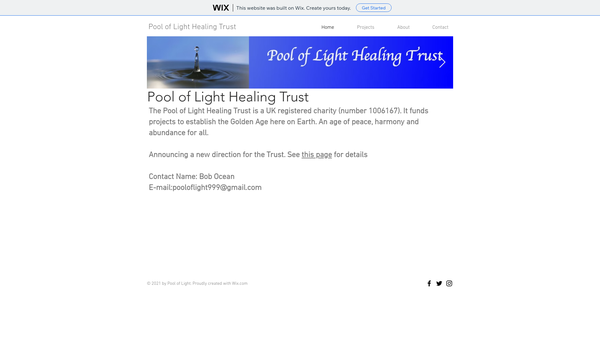 Screenshot of the The Pool Of Light Healing Trust website