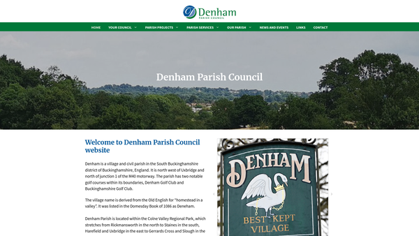 Screenshot of the Denham Village Green Trust website
