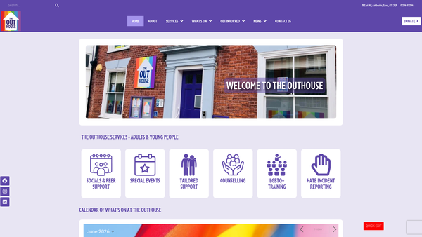 Screenshot of the The OutHouse website