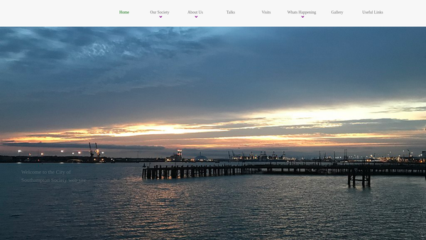 Screenshot of the City Of Southampton Society website