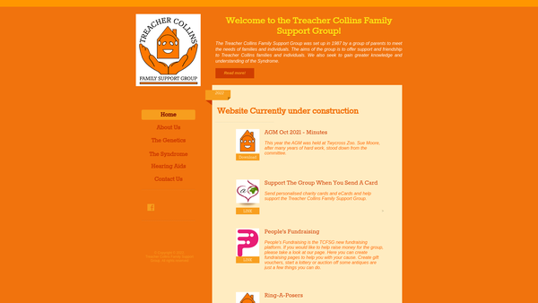 Screenshot of the Treacher Collins Family Support Group website