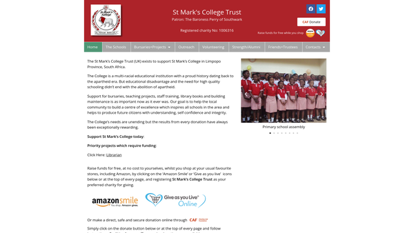 Screenshot of the St Mark's College Trust website