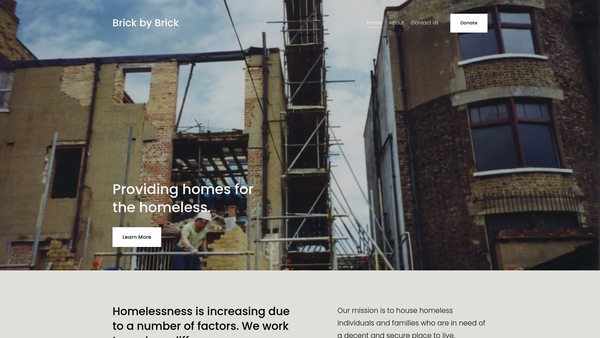 Screenshot of the Brick By Brick London Home Activity Group website