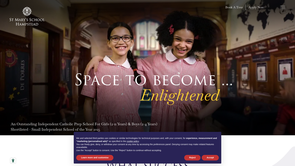 Screenshot of the St Mary's School, Hampstead website