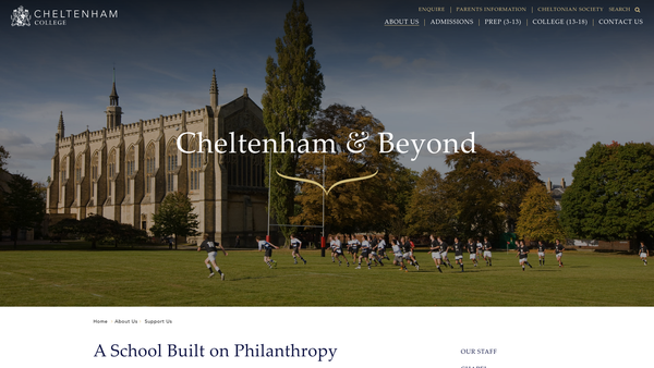 Screenshot of the Cheltenham College Charitable Trust website