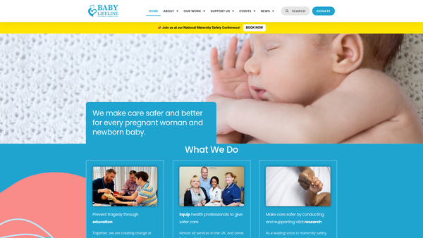 Screenshot of the Baby Lifeline Limited website