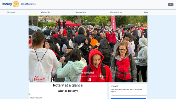 Screenshot of the Rotary Club Of Edmonton Trust Fund website