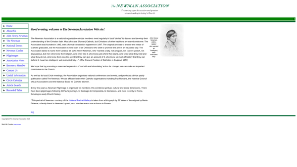 Screenshot of the The Newman Association website