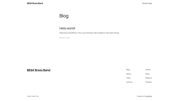 Screenshot of the Bristol East Band website