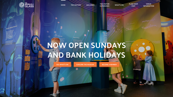 Screenshot of the The World Of Glass (St Helens) Limited website