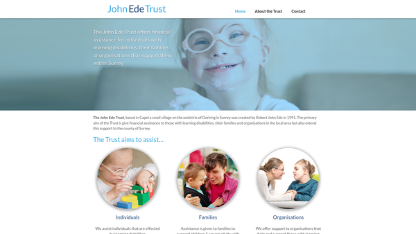 Screenshot of the The John Ede Trust website