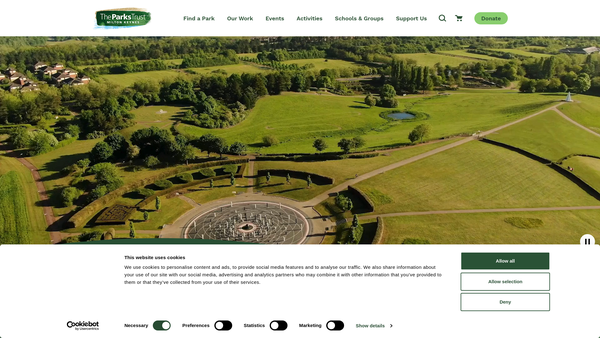 Screenshot of the Milton Keynes Parks Trust Limited website
