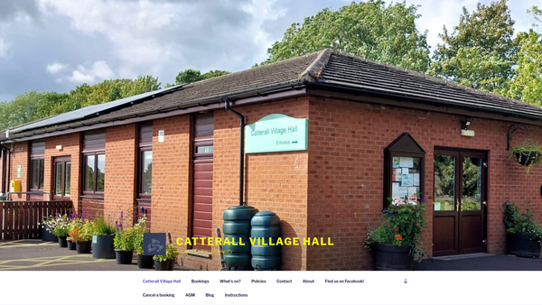 Screenshot of the Catterall Village Hall website