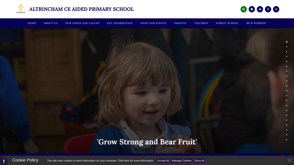 Screenshot of the Parent Teachers Association And Friends Of Altrincham Church Of England Aided Primary School website