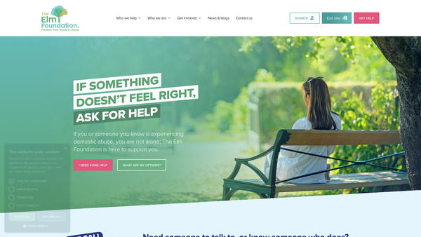 Screenshot of the The Elm Foundation Ltd website