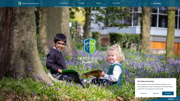 Screenshot of the Derby High School Trust website