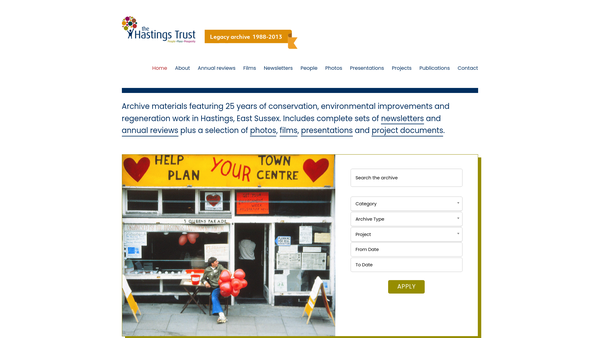 Screenshot of the Hastings Trust Ltd website
