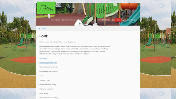 Screenshot of the Playground At Theydon Association website