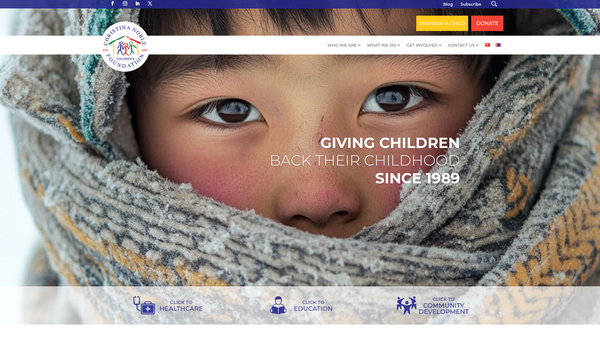 Screenshot of the Christina Noble Childrens Foundation Limited website