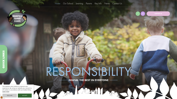 Screenshot of the Brookfield Primary School Association website