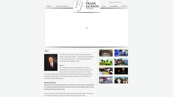 Screenshot of the The Frank Jackson Foundation website