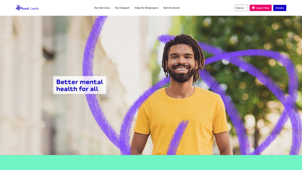 Screenshot of the Leeds Mind website