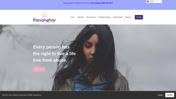 Screenshot of the Coventry Panahghar Project website