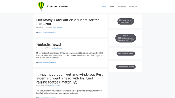 Screenshot of the The Freedom Centre (Working With People With Disabilities) website