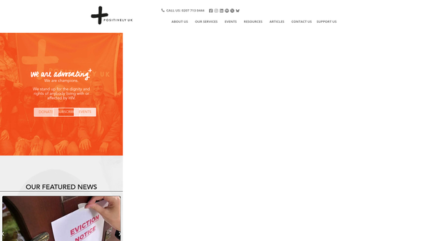 Screenshot of the Positively UK website