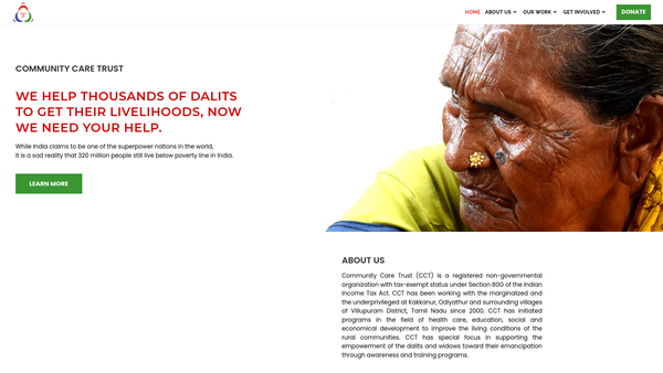 Screenshot of the Community Care Trust (South West) Limited website