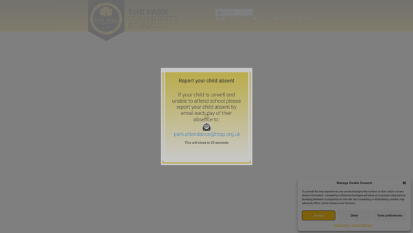 Screenshot of the The Park School Parents And Friends Association website