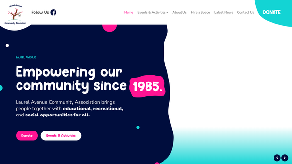 Screenshot of the Laurel Avenue Community Association website