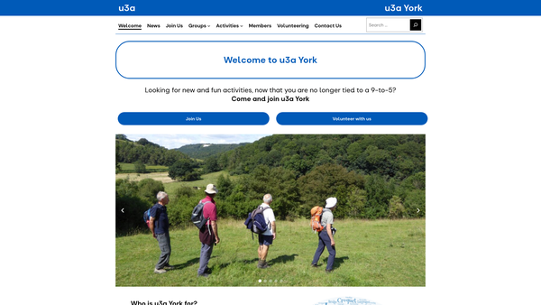 Screenshot of the University Of The Third Age - York website