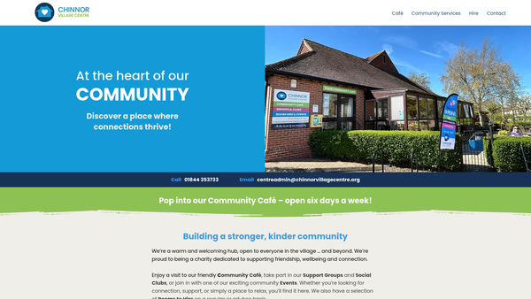 Screenshot of the Chinnor Village Centre website