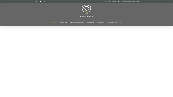 Screenshot of the Kingswood Equestrian Trust website