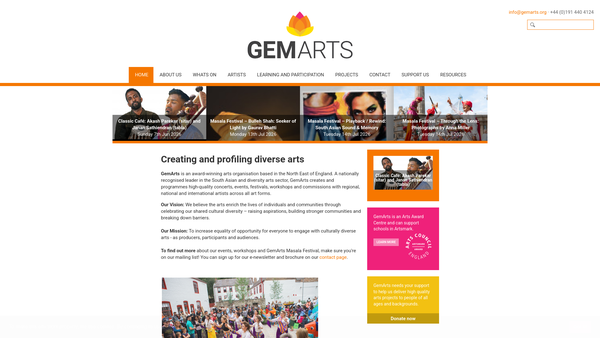 Screenshot of the Gateshead Visible Ethnic Minorities Support Group website