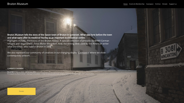 Screenshot of the The Bruton Museum Society website