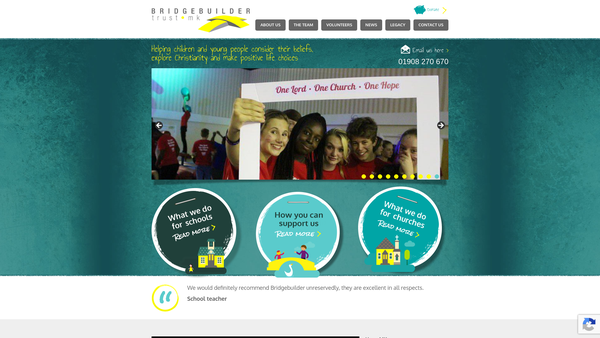 Screenshot of the Milton Keynes Bridgebuilder Trust website