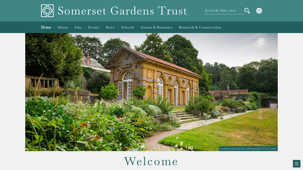 Screenshot of the Somerset Gardens Trust website