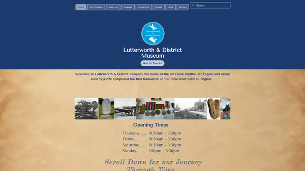 Screenshot of the Lutterworth Museum Trust website
