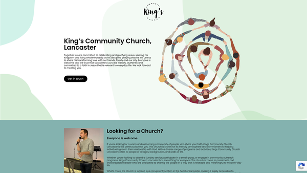 Screenshot of the King's Community Church, Lancaster website