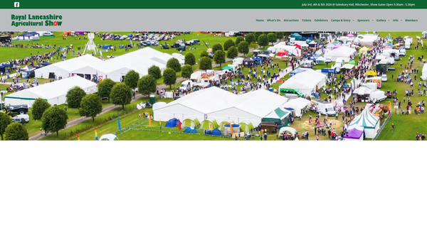 Screenshot of the Royal Lancashire Agricultural Society website