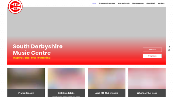 Screenshot of the South Derbyshire Music Trust website