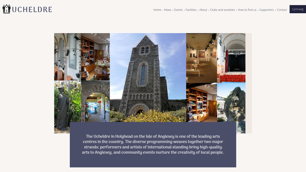 Screenshot of the Ucheldre Centre website