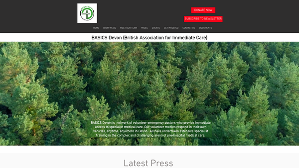 Screenshot of the Basics Devon website