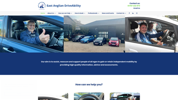 Screenshot of the East Anglian Driveability Limited website