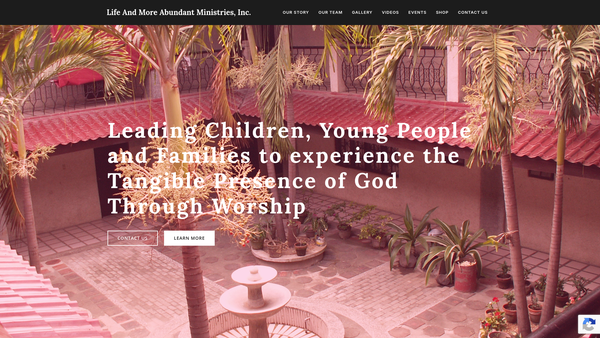 Screenshot of the Life And More Abundant Ministries website