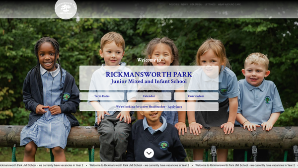 Screenshot of the Rickmansworth Park School Association website