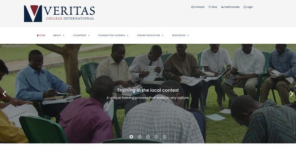 Screenshot of the Veritas College International website
