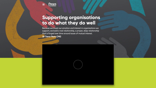 Screenshot of the The Pears Family Charitable Foundation website